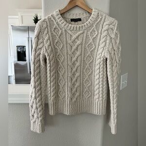 Banana Republic Fisherman Cable Cream Wool sweater